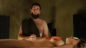 Sloppy cocksucker ඇගේ උගුර සම්බාහනය කරයි